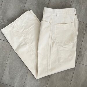 WeWoreWhat NWOT Cream Wide-Leg Utility High Waist Denim Jeans, Size 30